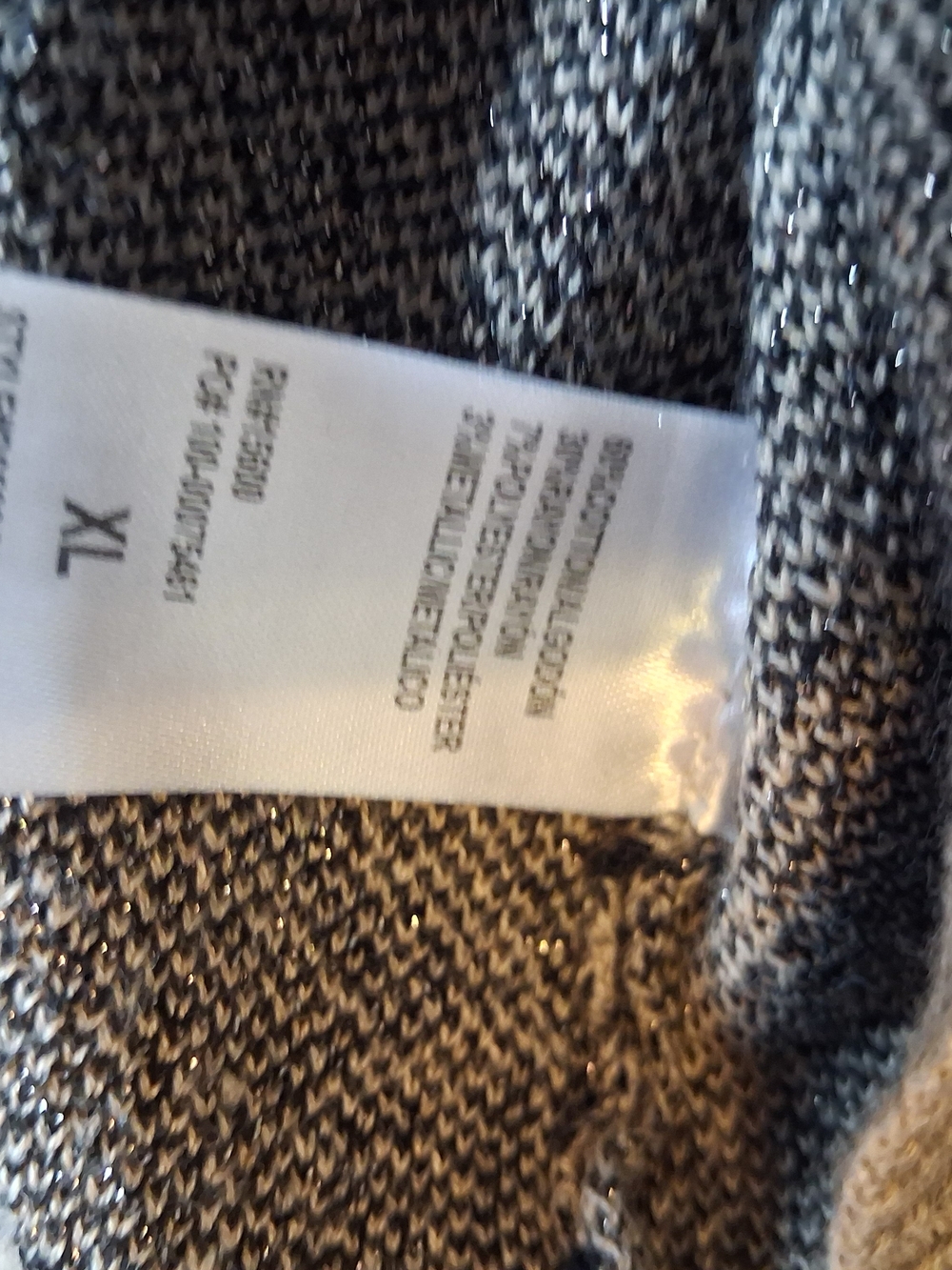 Democracy Top NWT Womens Taupe Animal Print XL Vneck Sweater Leopard - Picture 4 of 7